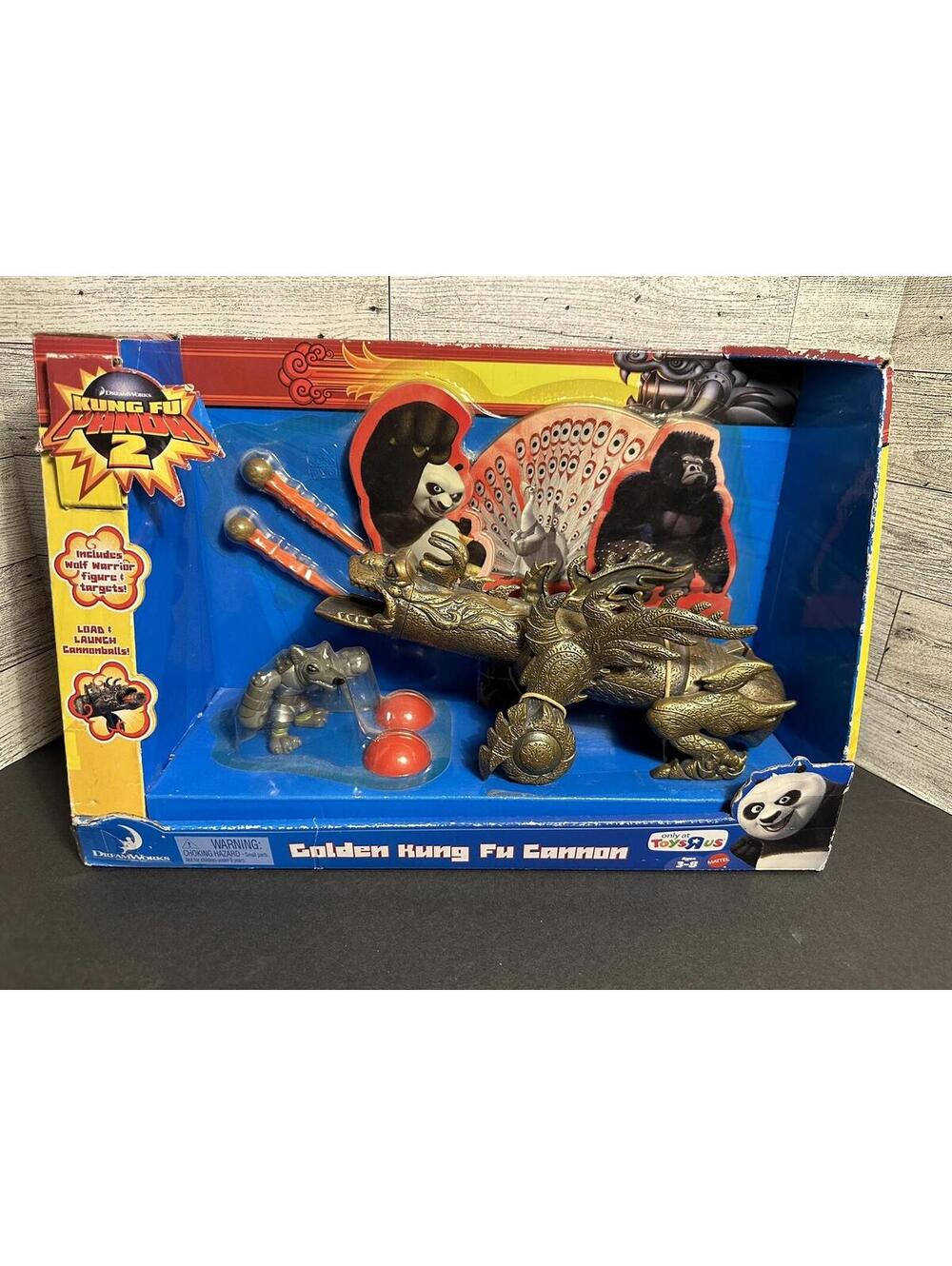 KUNG FU PANDA 2 Golden Hung Fu Cannon Warrior Dreamwork Toys R Us Exclusive